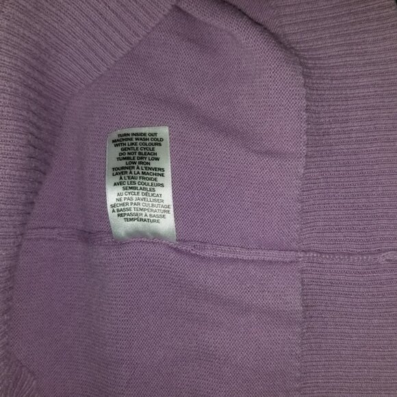 Lilac, cotton, long sleeve, mock neck, light sweater, M, Northern Reflections - Picture 5 of 6